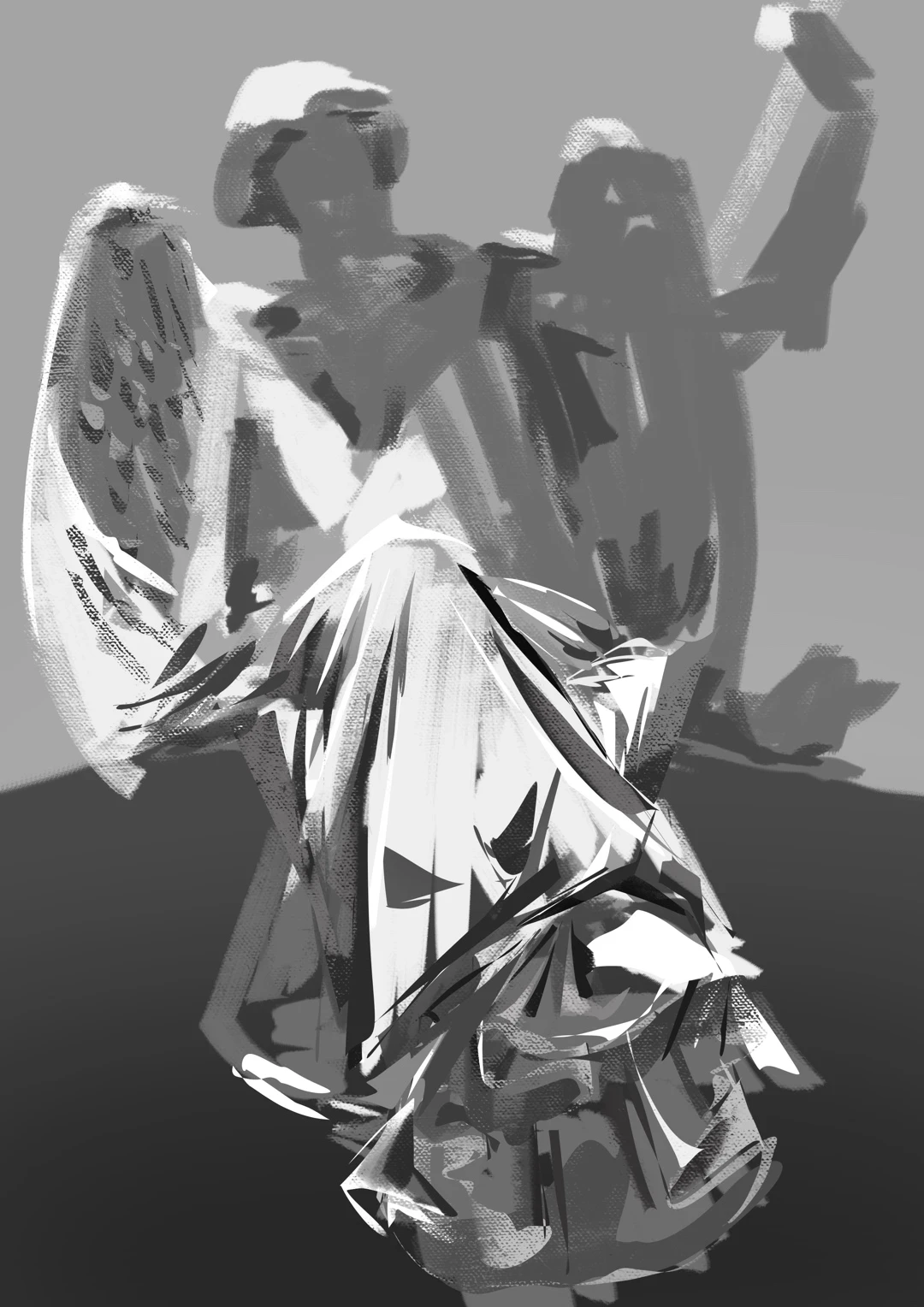 Hi ! Very rough sketch based on a picture. Training to work with the lasso tool, playing with the clothes