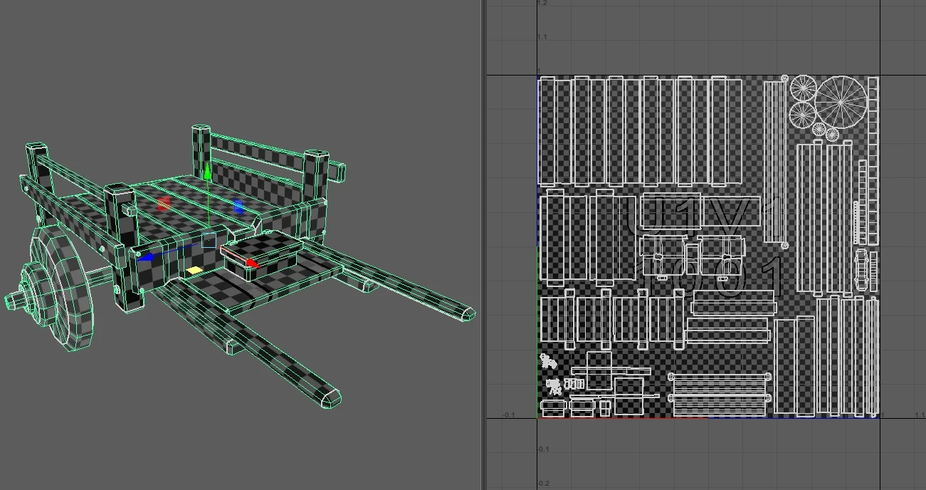 Wood Cart UVs (Autodesk Maya)
