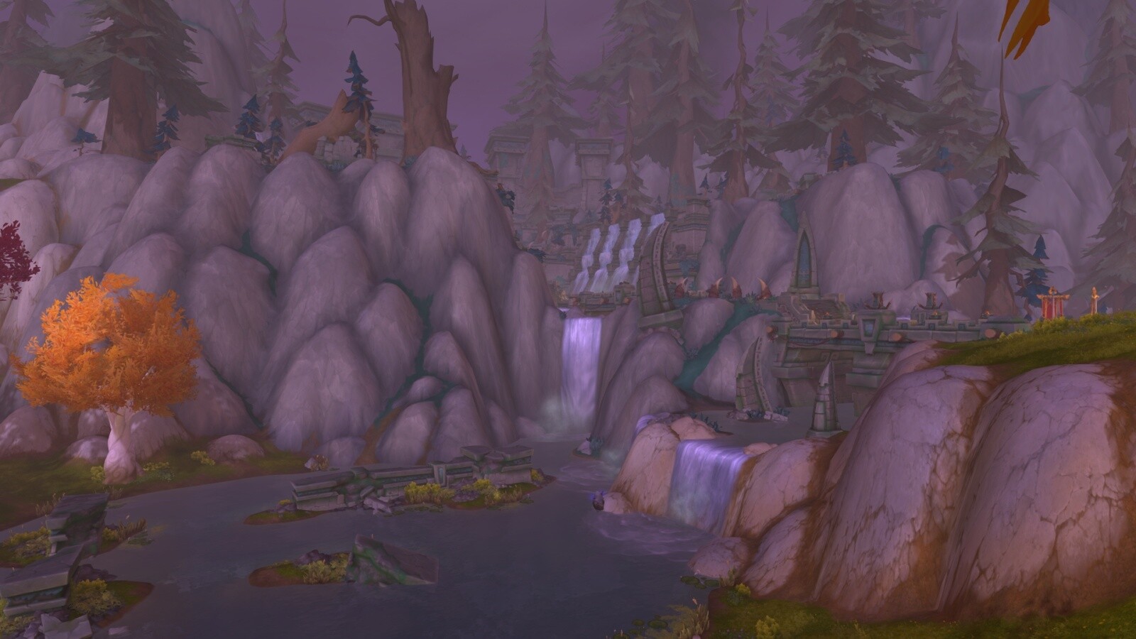 Worked on rockwork and ruins here. Esther Love worked on the area in the lovely area in the background