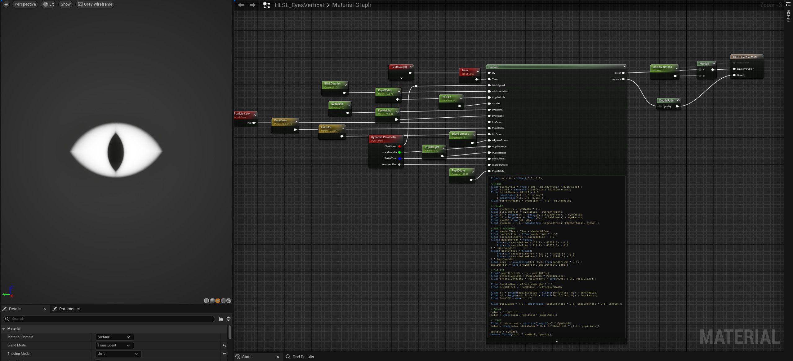 Procedural eye material