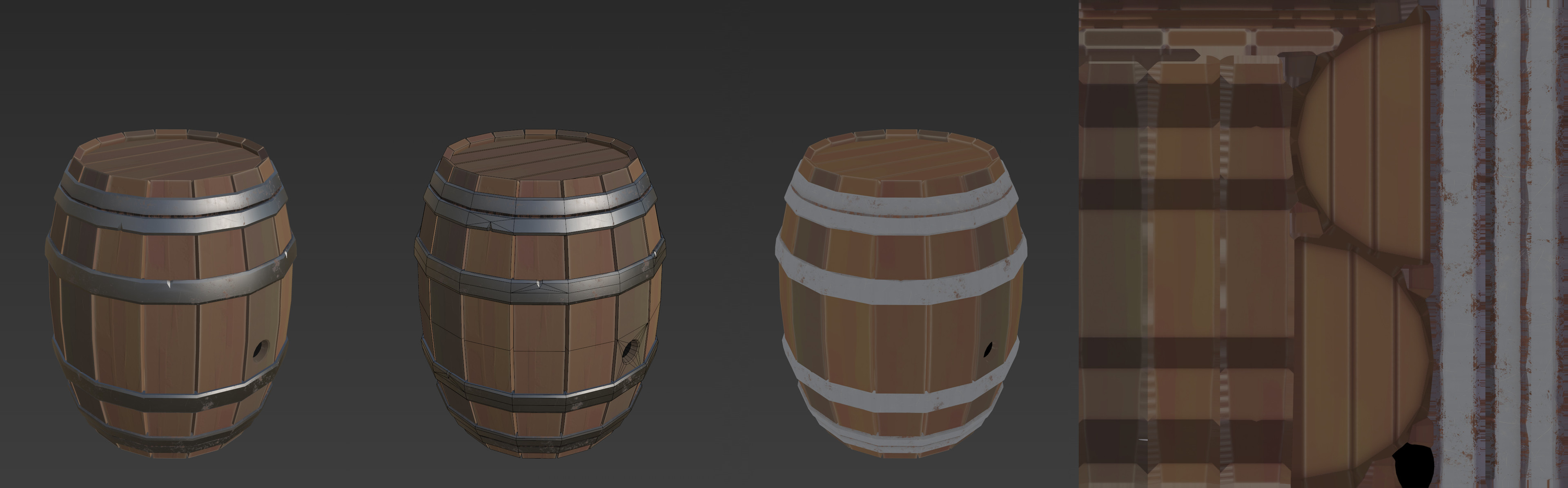 Pirate barrel model with flat diffuse texture