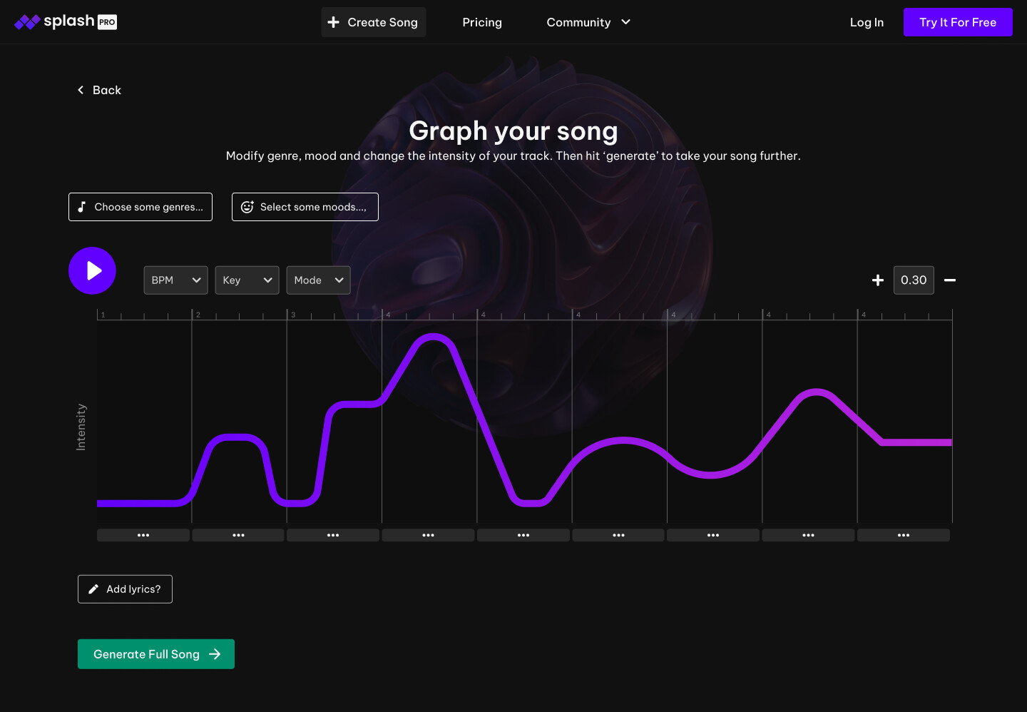 Editing your song using a graph