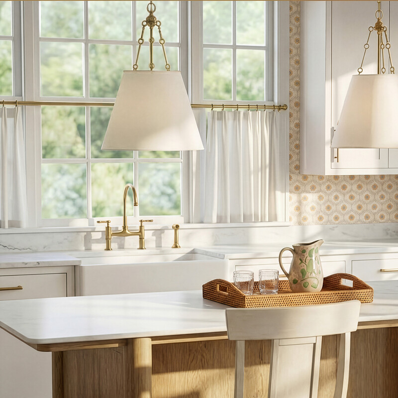 Lodi 4 - Light Single Cone Pendant in Warm Brass