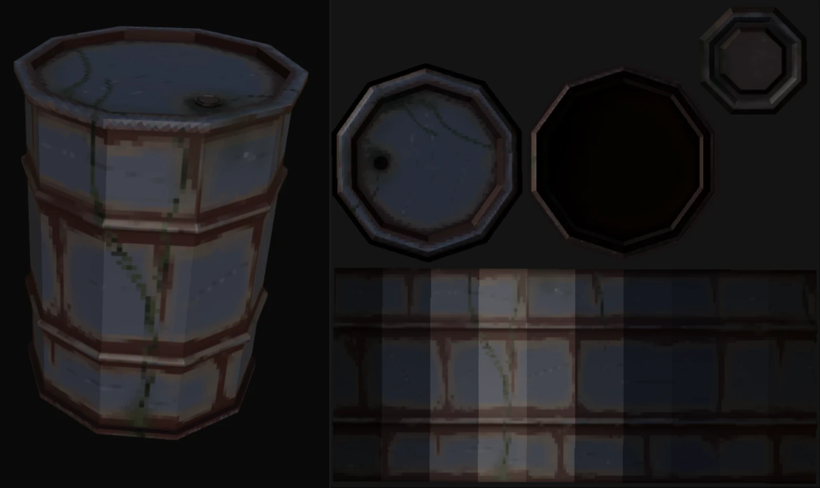 Blue barrel model and texture