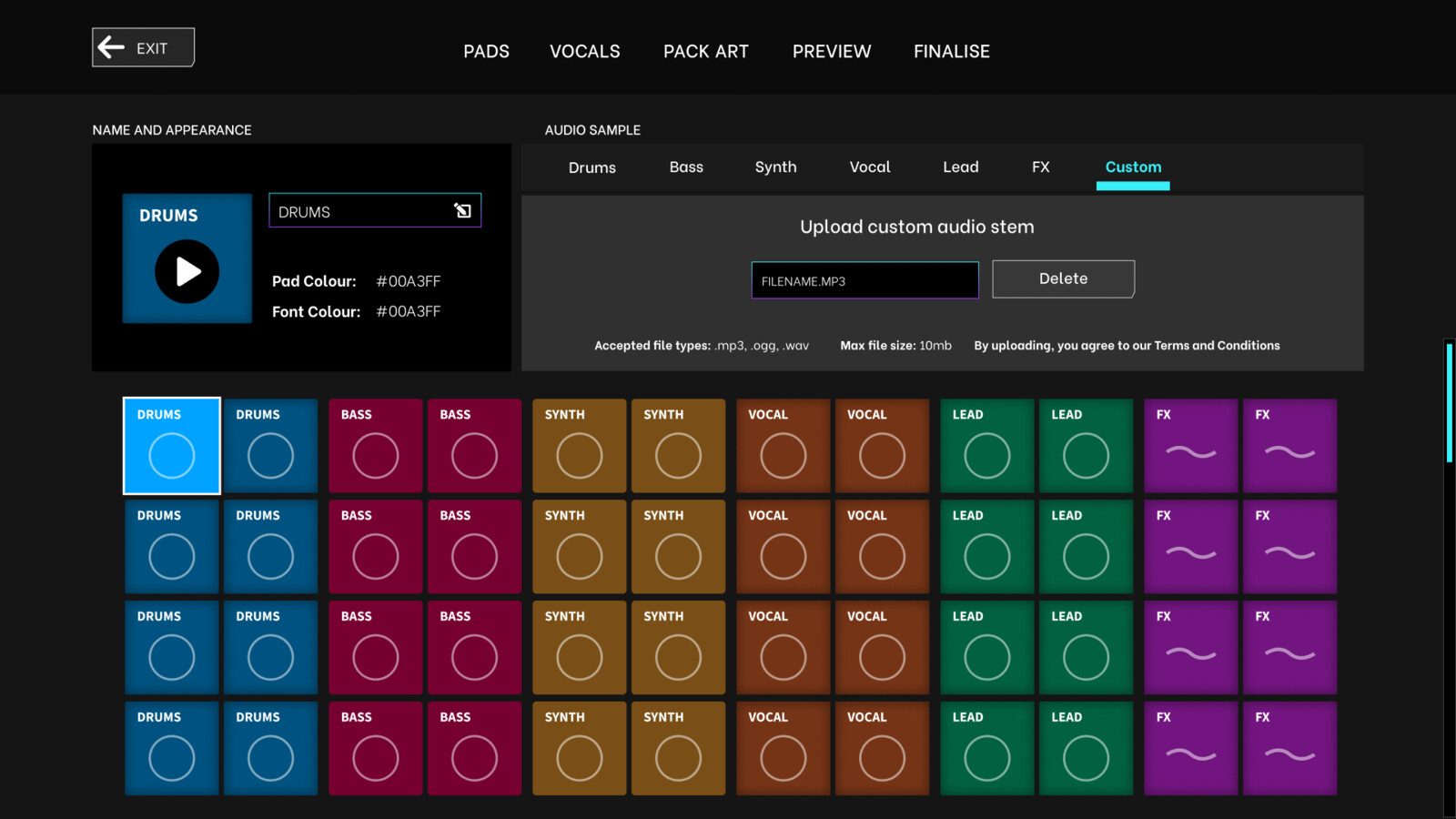 A view of the in-game beatmaker. It would allow players to create their own sounds as well.