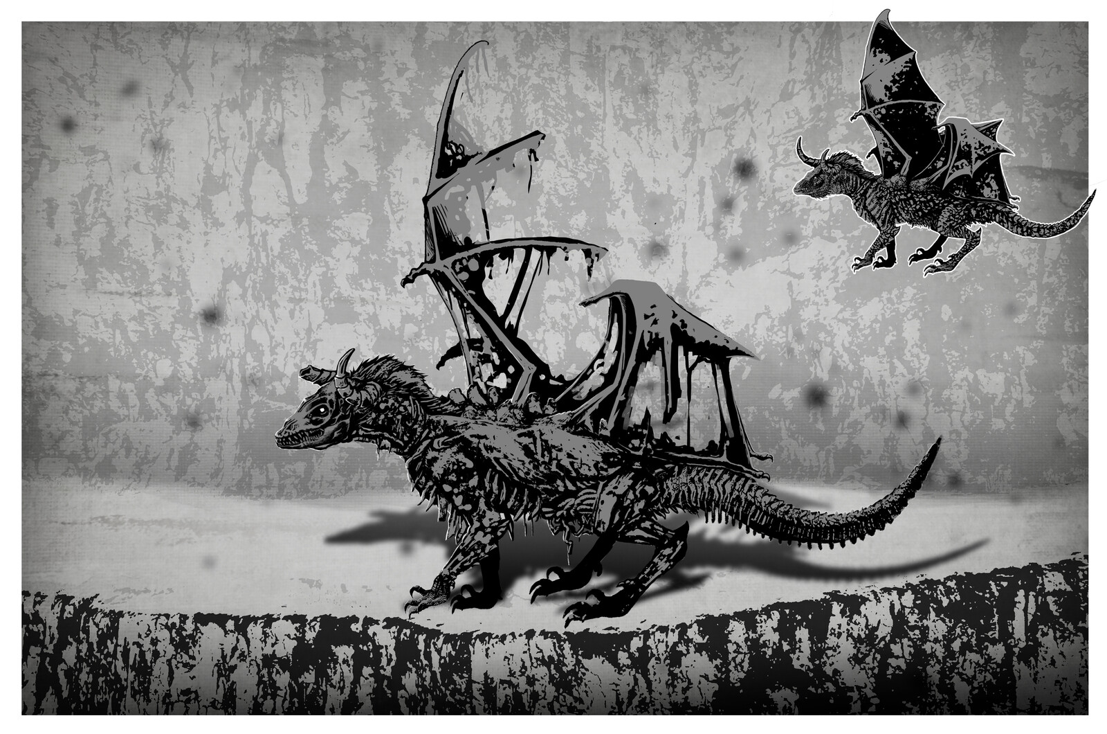 quick mock up of an undead dragon using a design I had made previously.