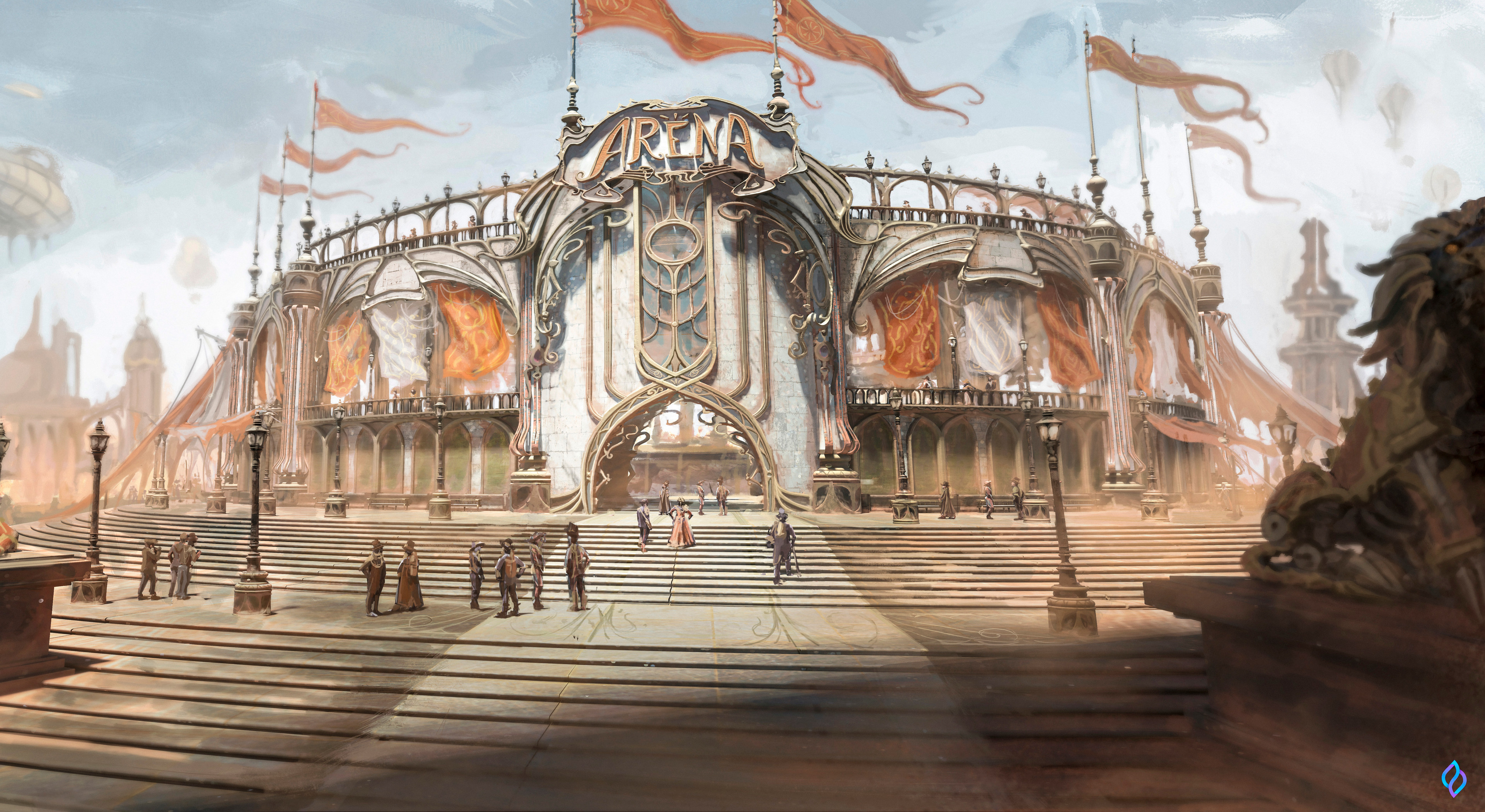 Colosseum concept for city rich district