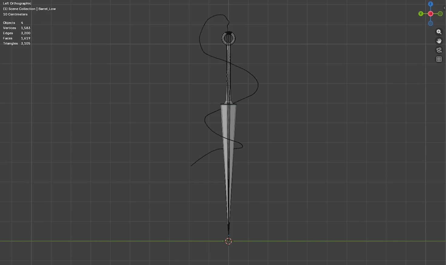 Needolin Topology (3105 tris)