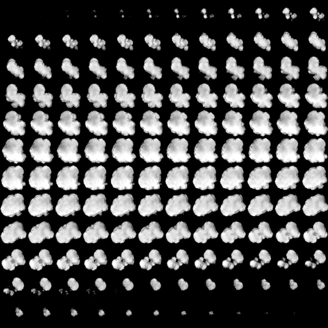The volume slice texture created in Houdini