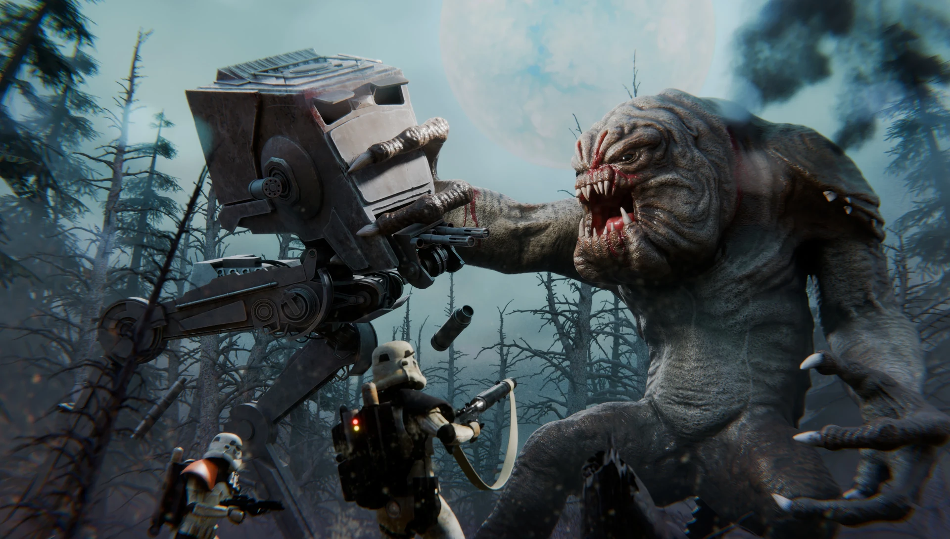 ArtStation - Diorama AT-ST vs Rancor