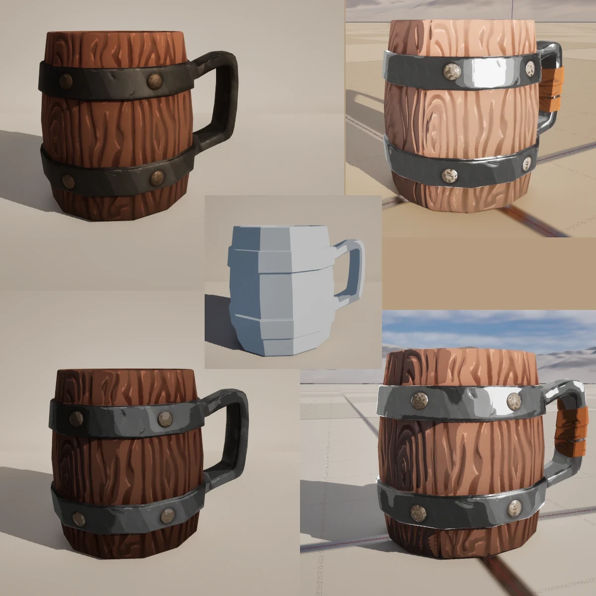 More detailed iteration alongside one of our prop artists. Settled on a post-processing system mimicking layer modes used in 2D art assets