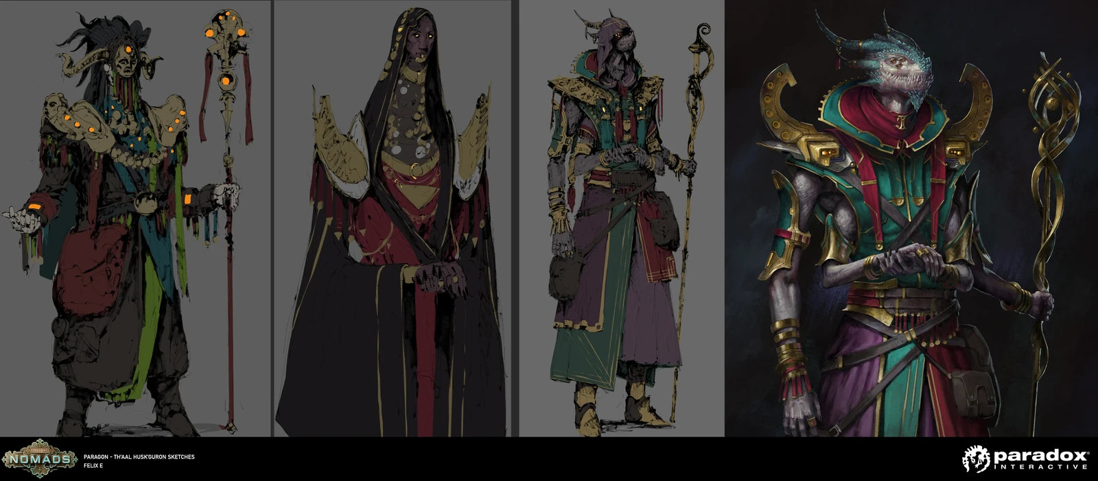 Login portrait/Behemothkin sketches and finished portrait.