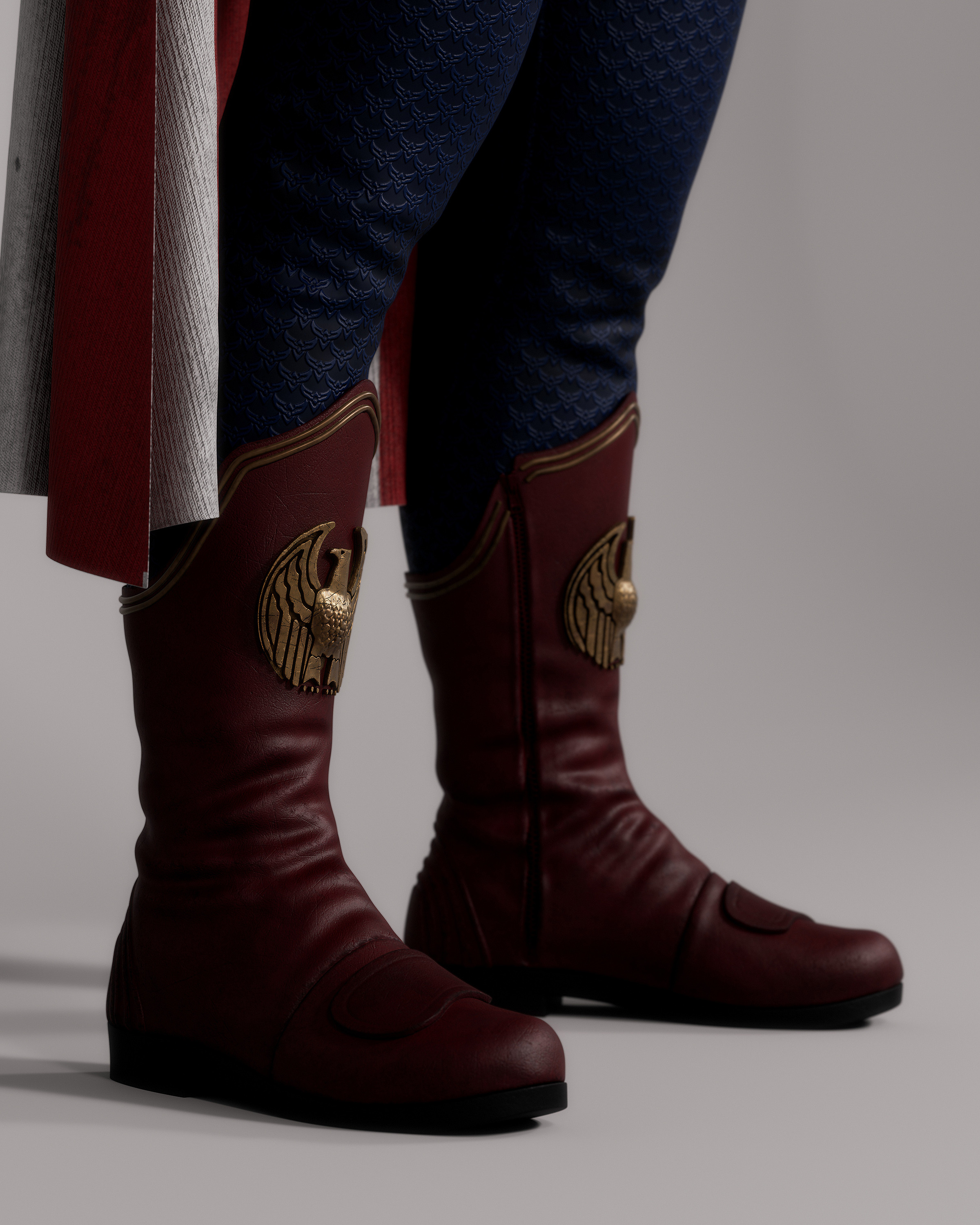 Homelander Suit – Boots and Cape Material Detail