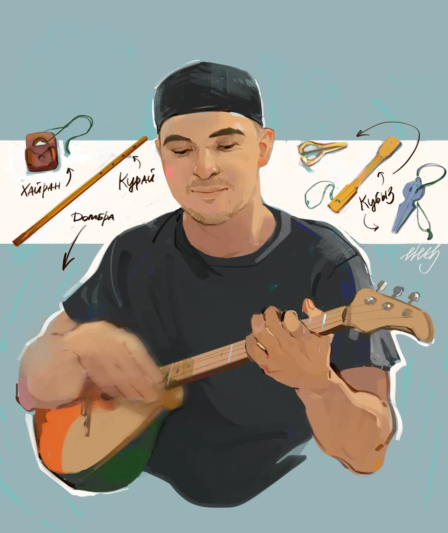 Ilnaz demonstrated his virtuosity on all the national musical instruments, including playing Nirvana on the dombra :D