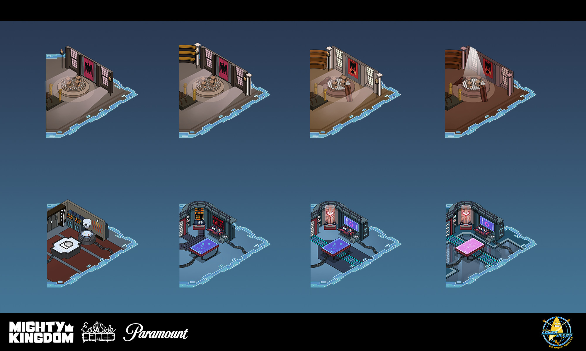 Various stages of some upgradeable locations