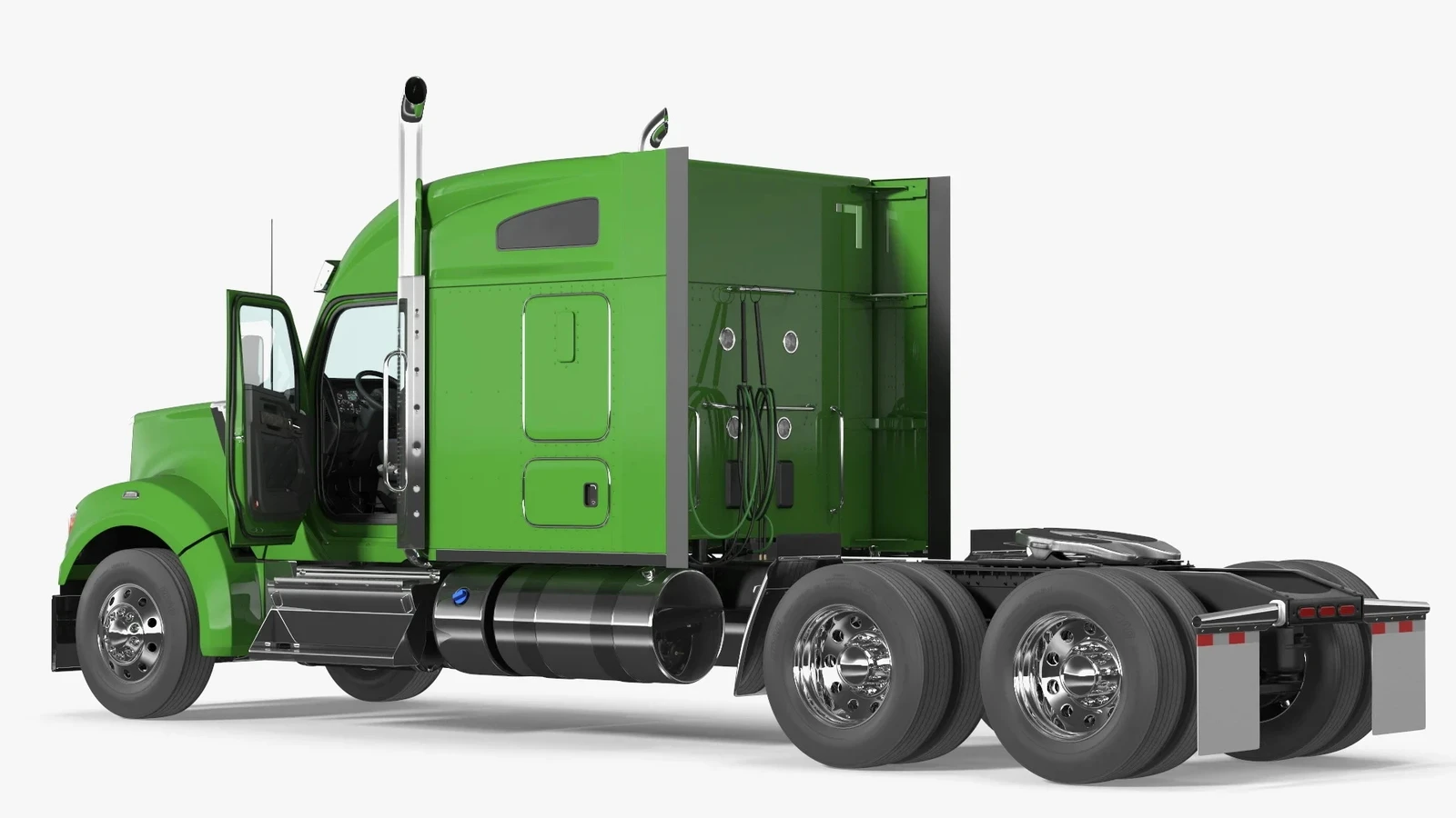 Sleeper Semi Tractor Green - 3D Model
