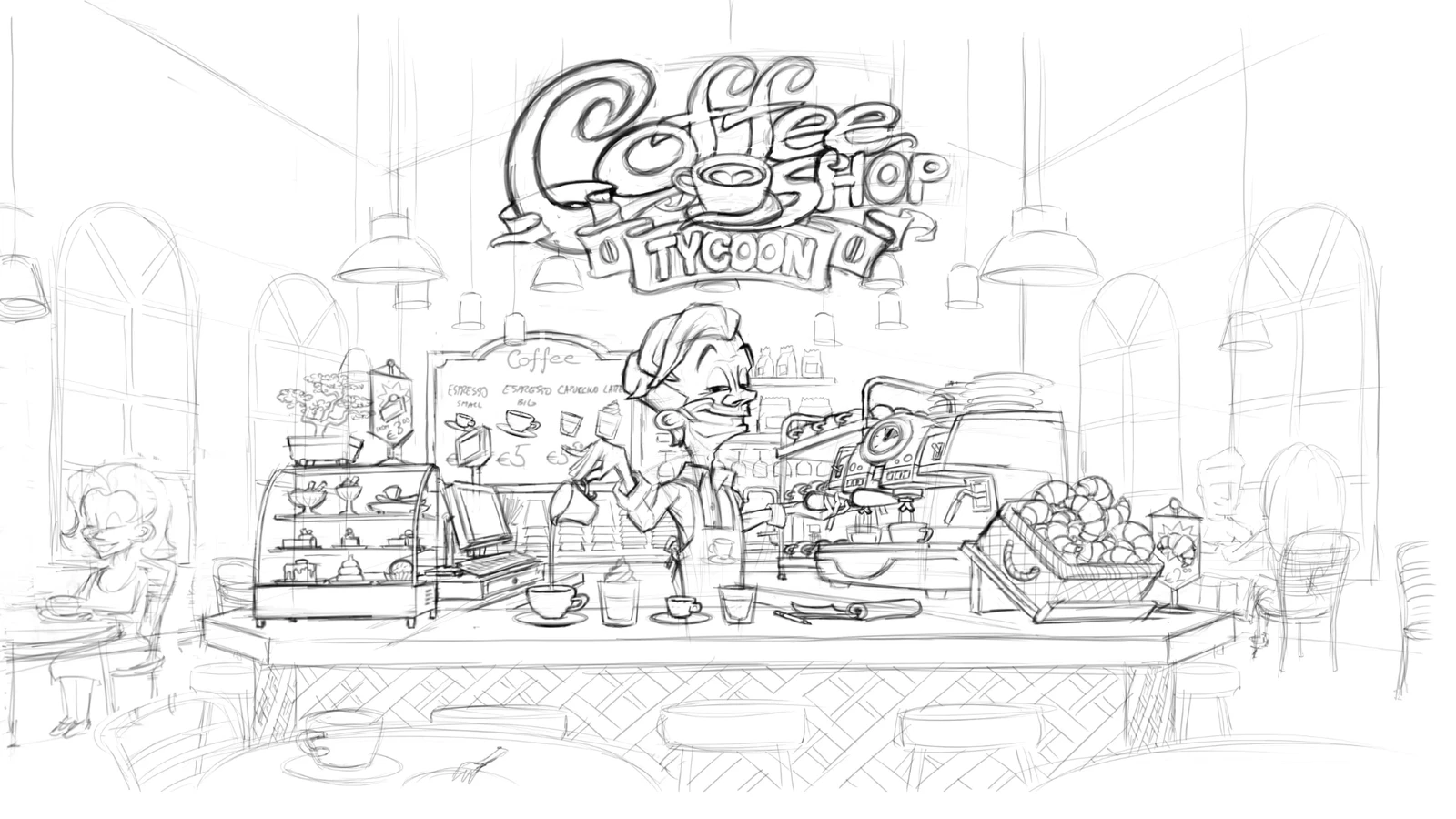 digital pencil line-art