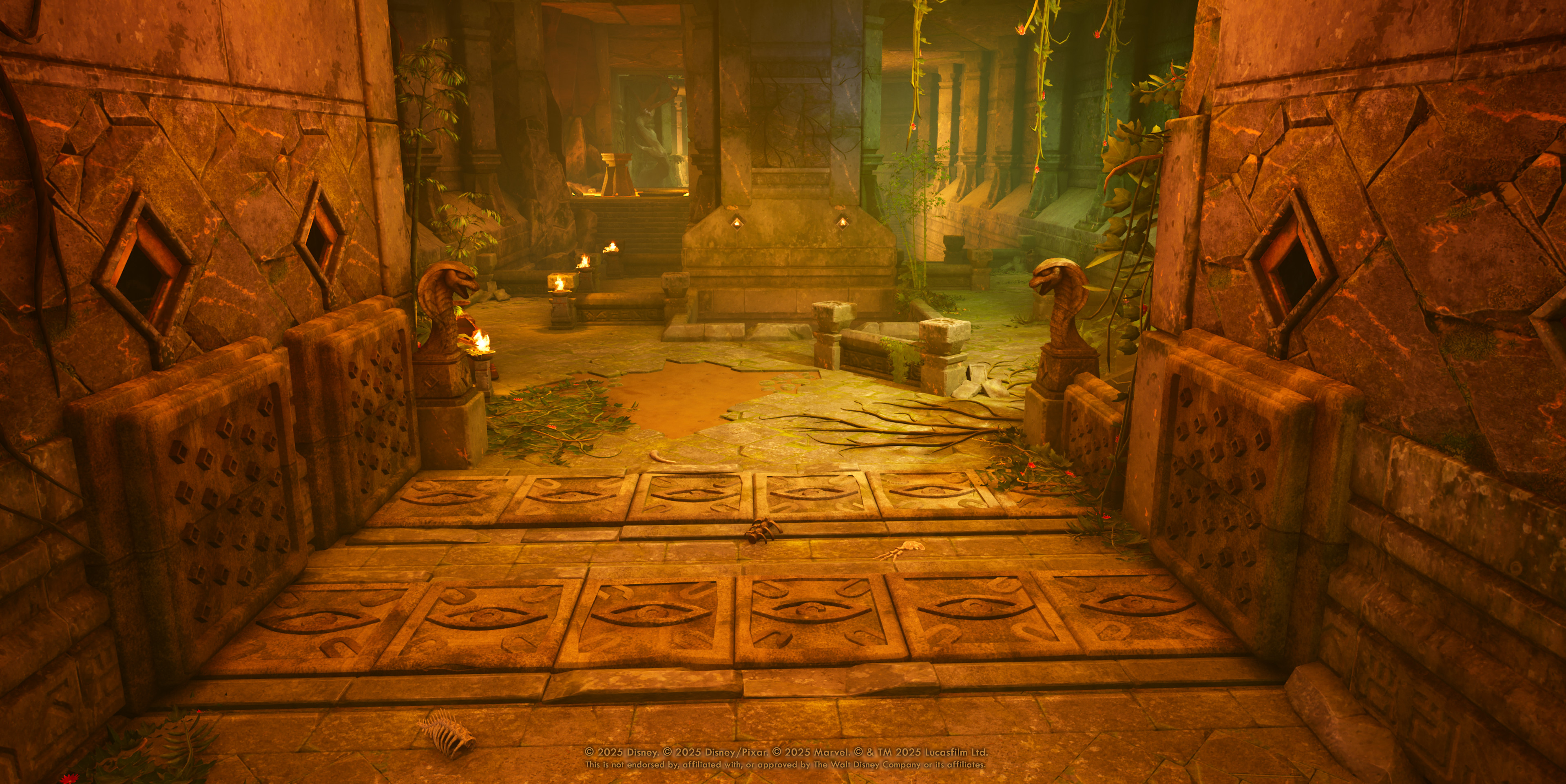 Indiana Jones "Tomb Runner" minigame - set dressing, lighting, making props like the snake statues &amp; traps, and optimization.