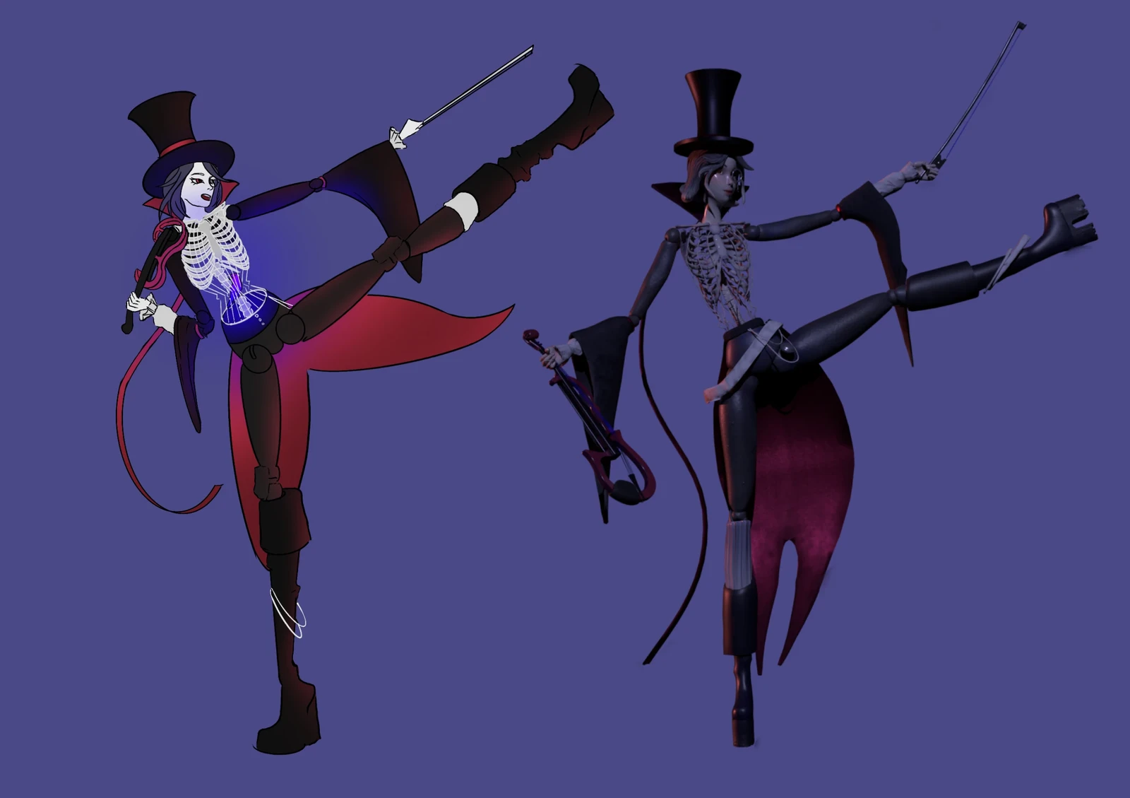 Scketch and final model