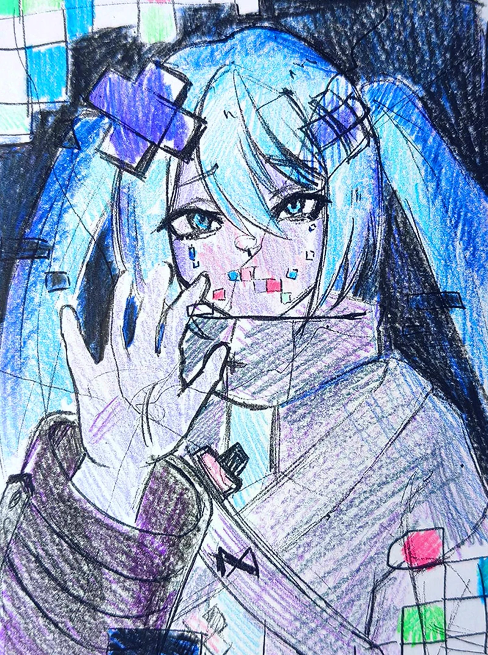 color test with pencil