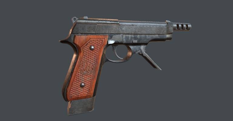 ArtStation - Beretta 93R Handgun - Lowpoly