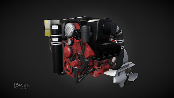 Volvo Penta V8 [Highpoly]