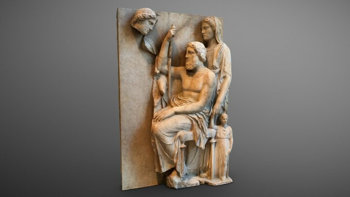 Marble grave stele with a family group - Metropolitan Museum of Art