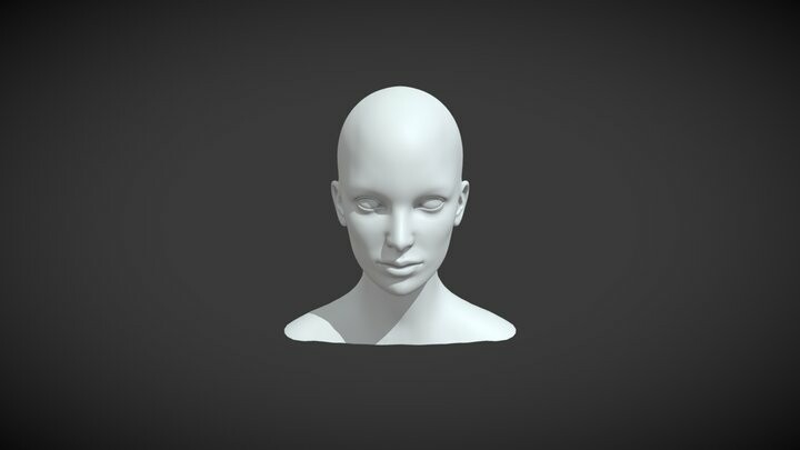 Artstation Female Head Realistic Base Mesh 3d Model
