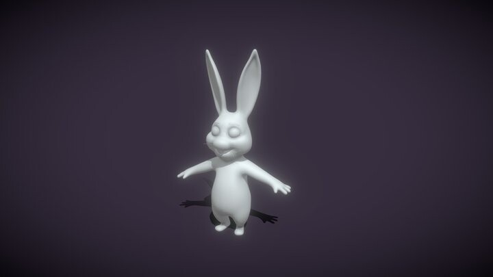 ArtStation - Cartoon Rabbit Rigged Base Mesh 3D Model