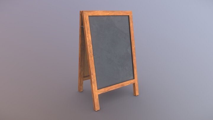 3D model Wooden glass mirror stand VR / AR / low-poly