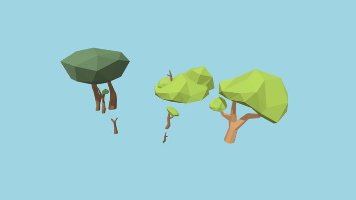 ArtStation - Vegetation 3D Models - Low Poly