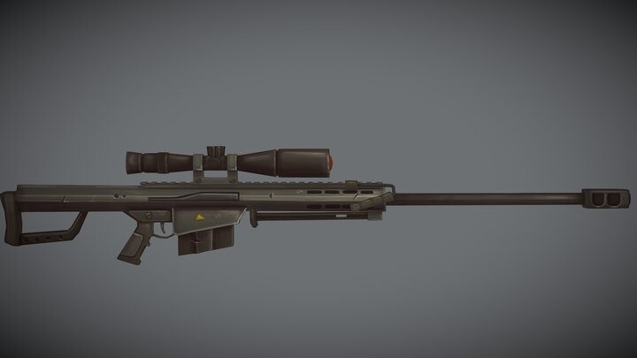 ArtStation - Low poly Barrett M82 Stylized