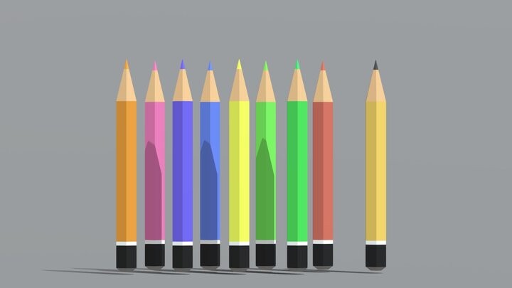 ArtStation - Low-Poly Pencils