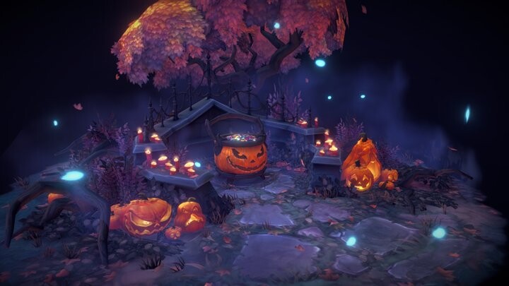 ArtStation - Tsuki's Adventure Halloween event house wallpaper