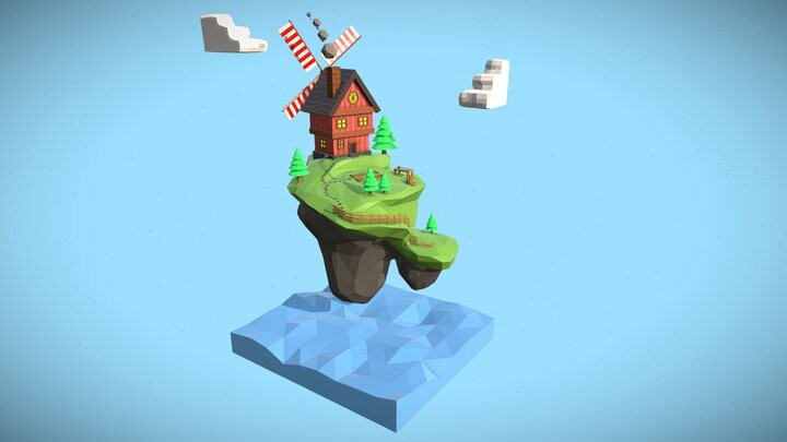 ArtStation - Floating Island Diorama