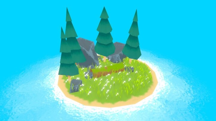 ArtStation - Low poly Stylized game environment - Cozy Island