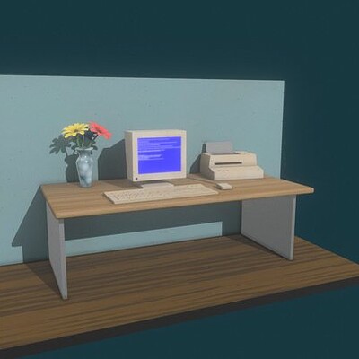 80s Style Computer Desk - Hand Painted Materials Assignment
