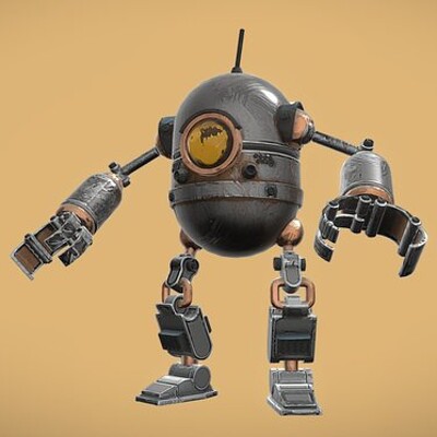 Forgotten Robot – Hand-Painted 3D Character