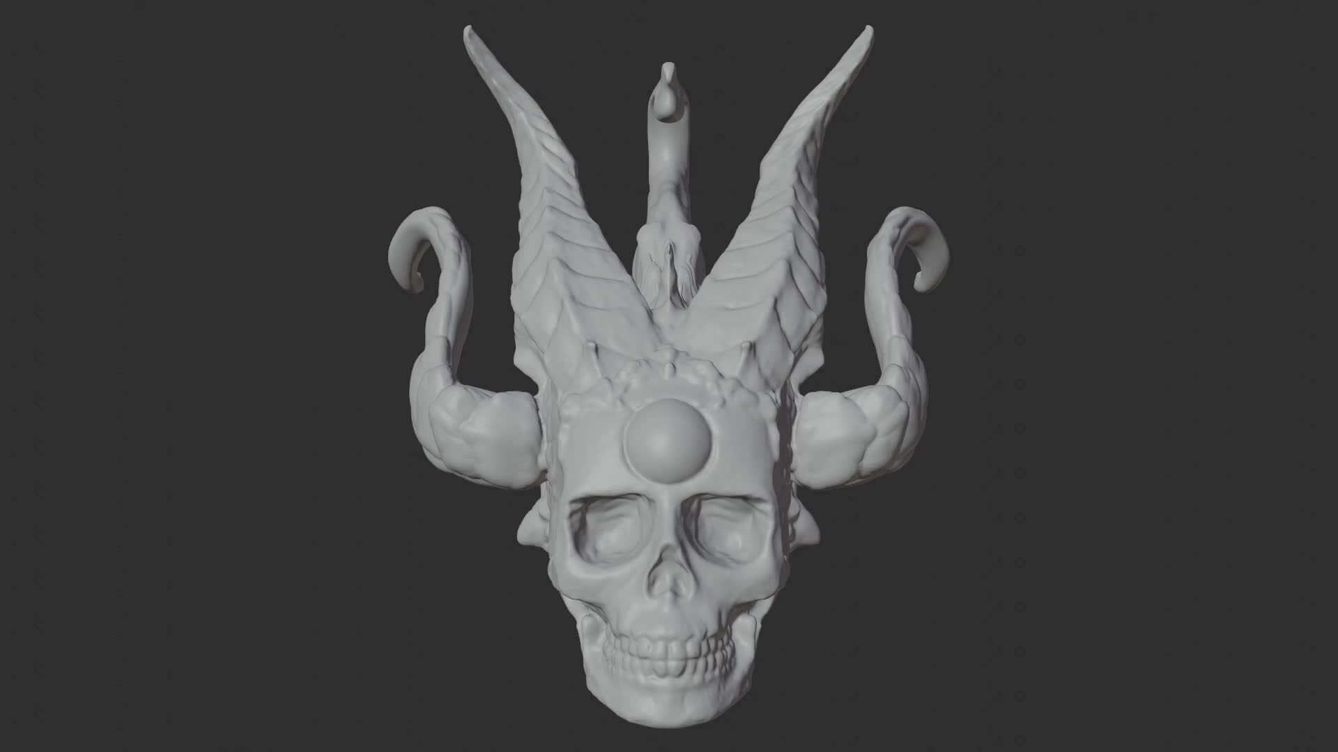 ArtStation - Skull, Horns and tentacles