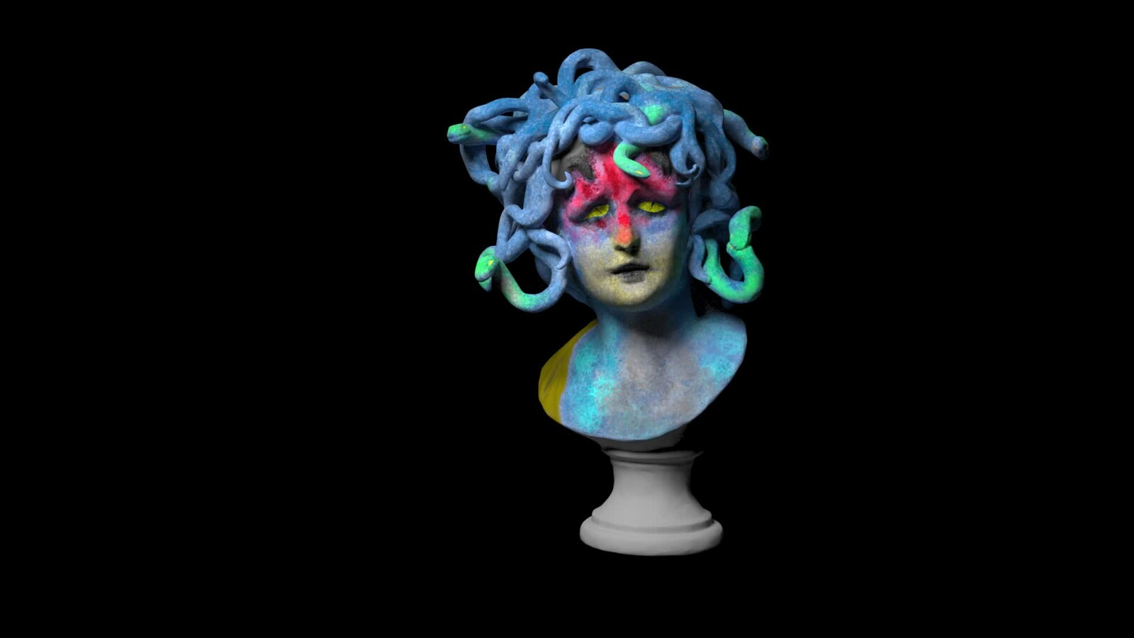 Ptex Rendering and Lighting of  the Bust of Medusa