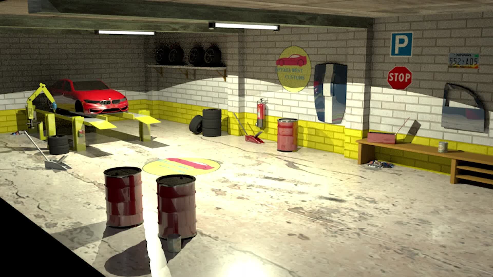 ArtStation - Car Garage Animation Scene