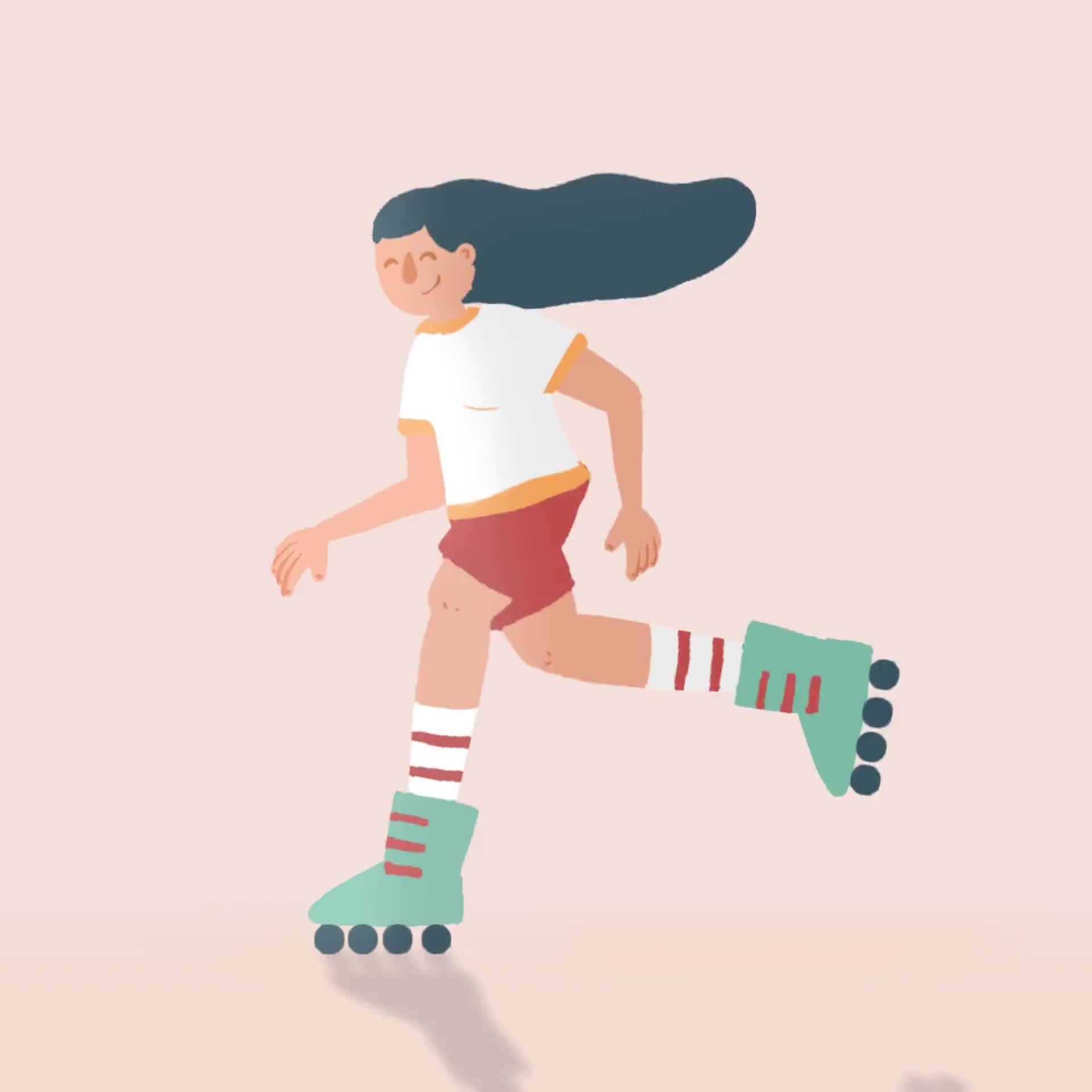 ArtStation - Rollerskating girl