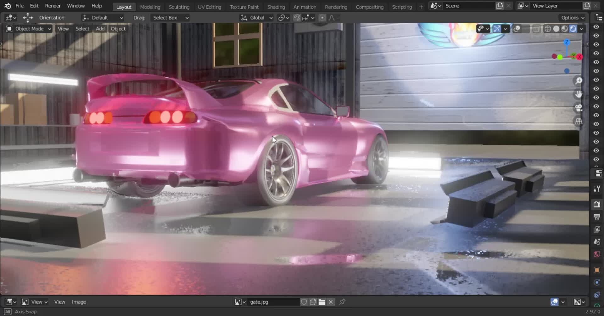 ArtStation - Realsitic Car Garage. From Blender (EEVEE render) to Unity ...