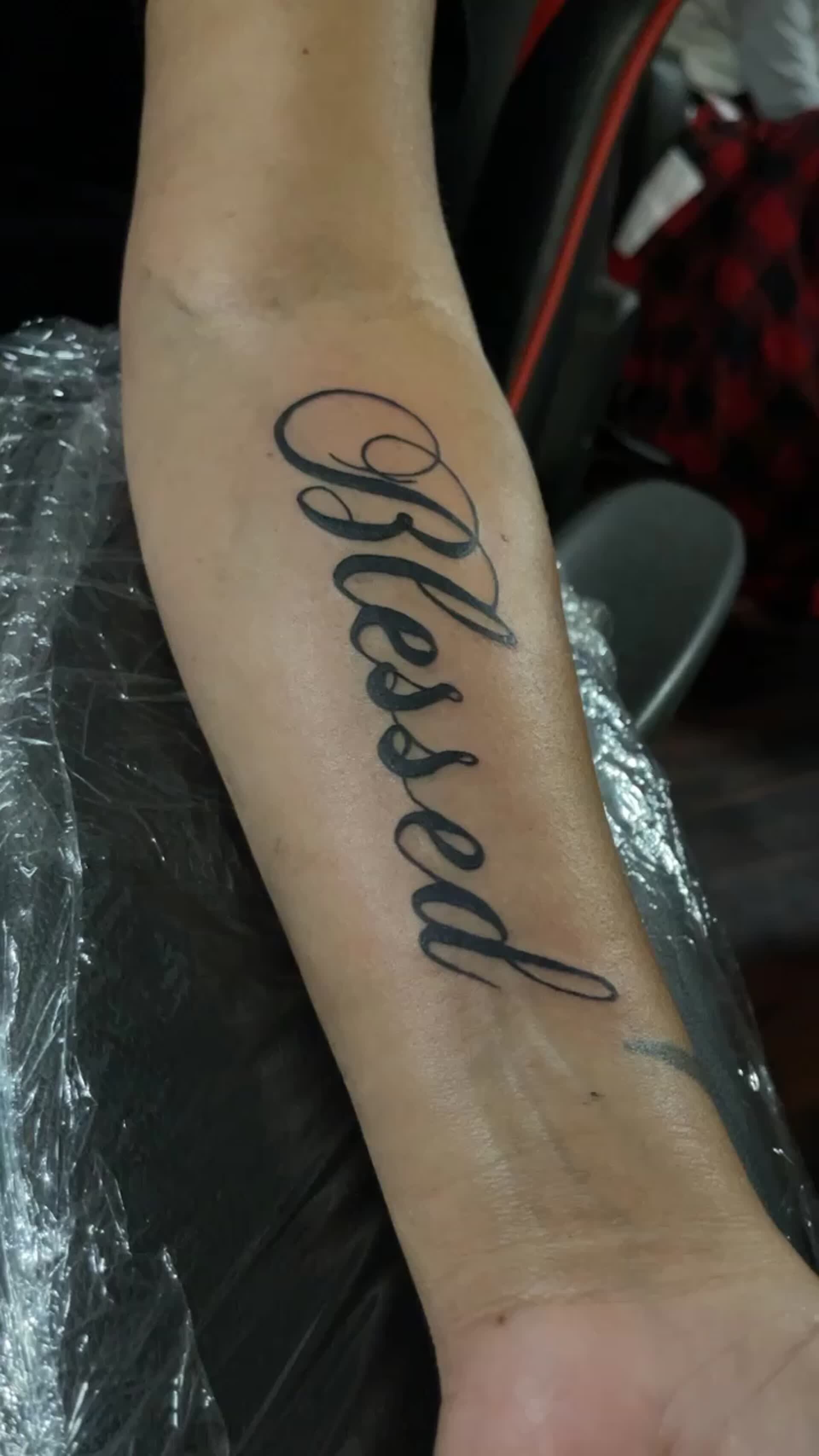Tattoo tagged with blessed english english word facebook hand  languages liofaamasino lettering twitter word  inkedappcom