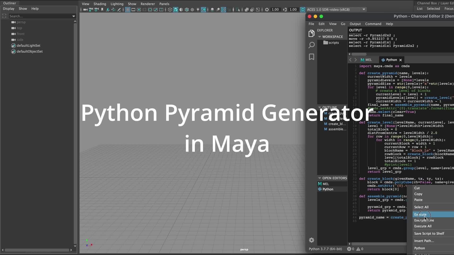 ArtStation - Maya Python Pyramid Generator