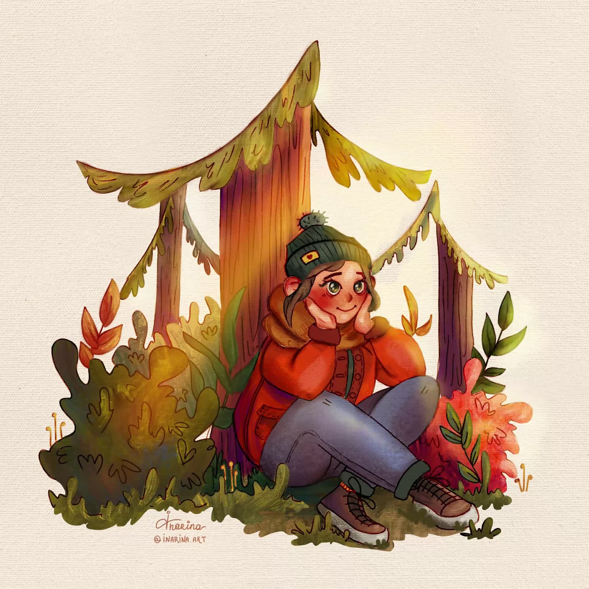 artstation-girl-in-the-forest