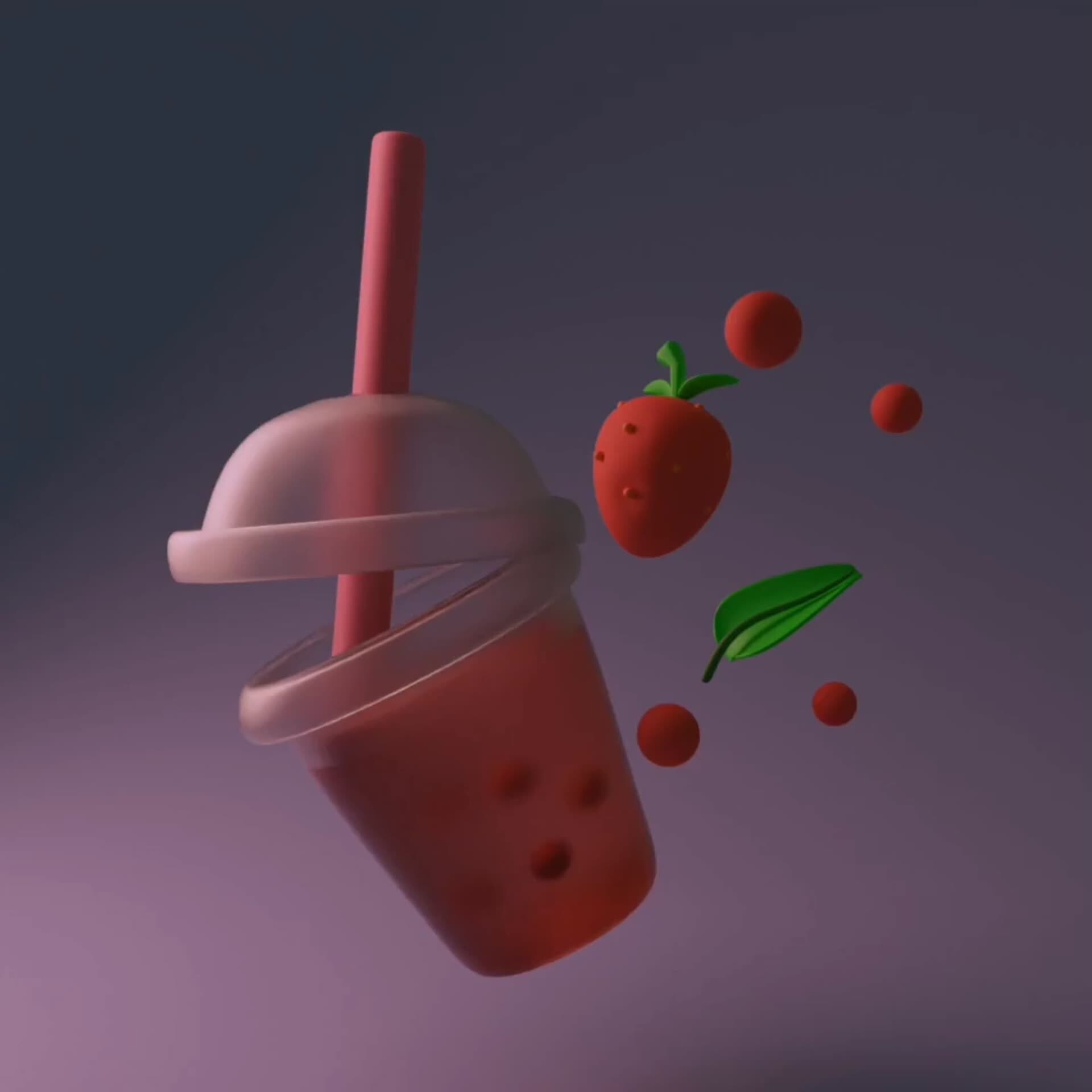 ArtStation Strawberry Bubble Tea   Salma Orabi Thumb 