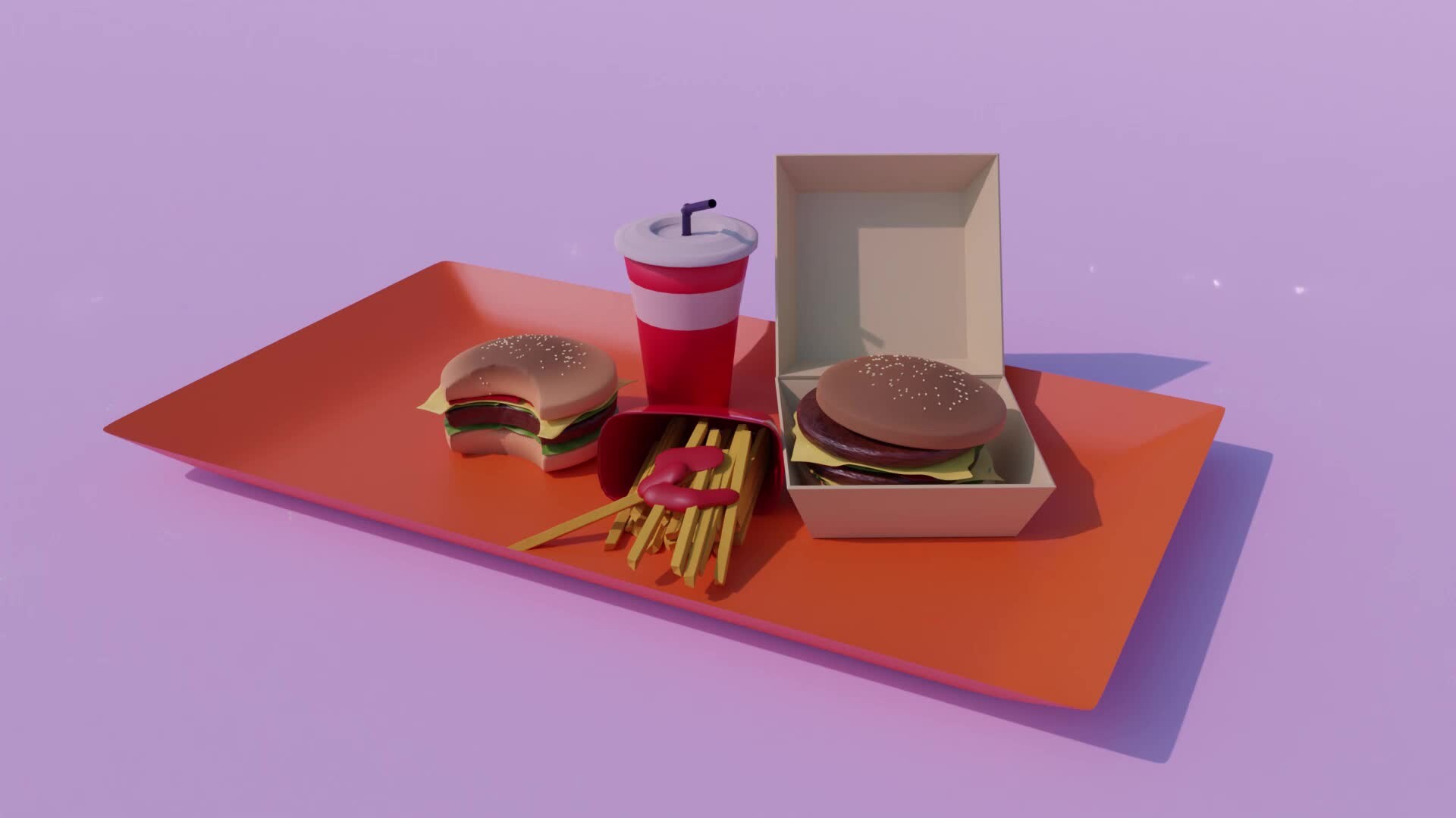 Artstation - Low Poly Fast Food