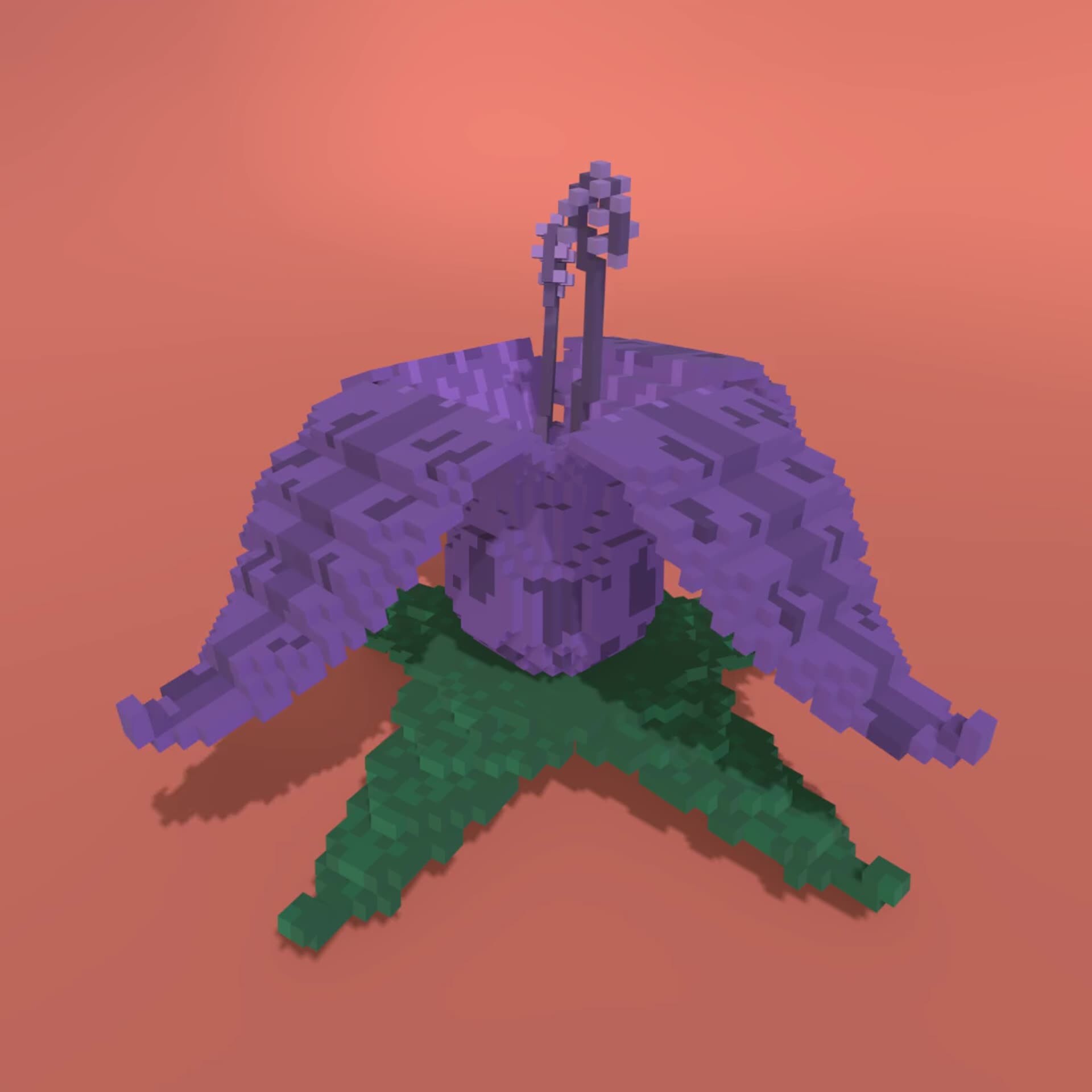 ArtStation flower voxel art