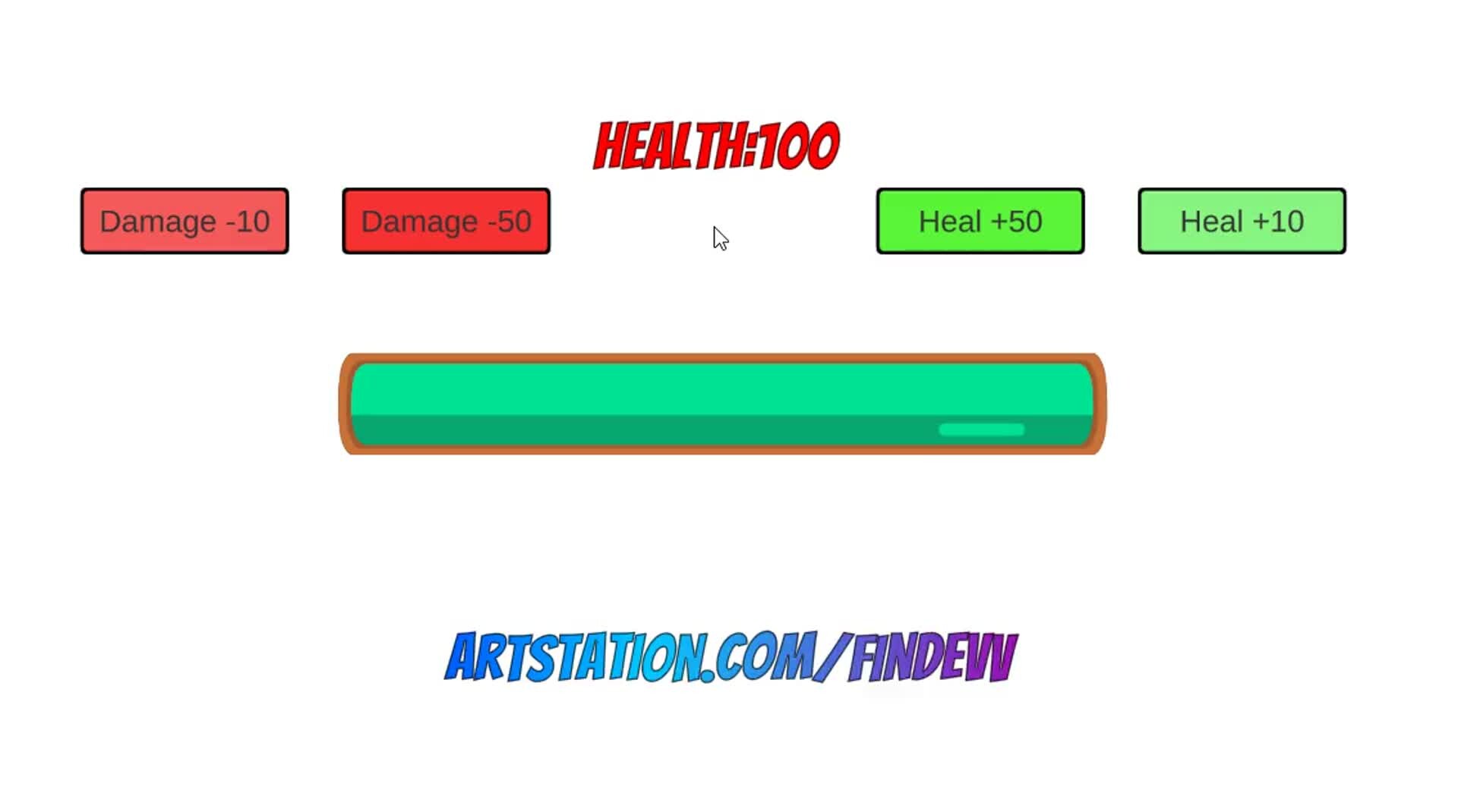 ArtStation Game UI Chip away Health Bar